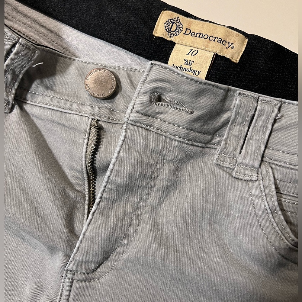 Democracy Jeans Women Size 10 Absolution Skinny Gray Denim Stretch